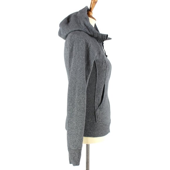 Lululemon Scuba Hoodie Light Cotton Fleece Full Zip Heathered Dark Grey Jacket 2 - Picture 2 of 7